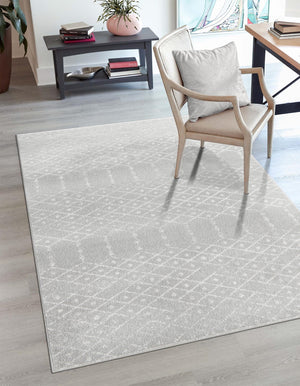 Light Gray 10' x 13' Paxon Trellis Rectangle Area Rug Geometric Durable Stain Resistant Easy Clean Carpet for Modern Interior Home Decor for Sale at Rug Engine