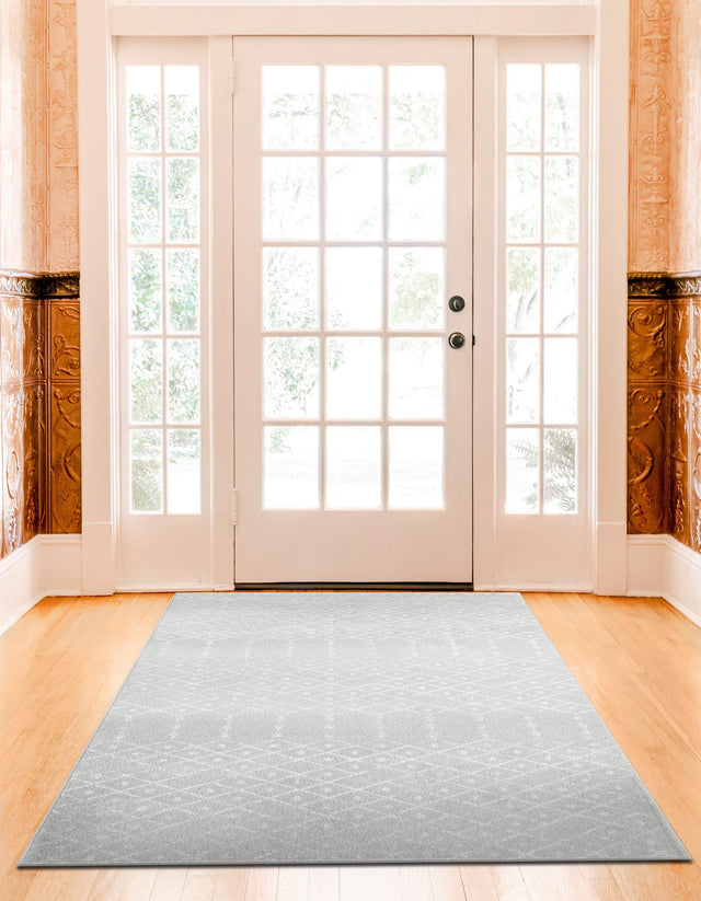 Light Gray 10' x 14' Paxon Trellis Rectangle Area Rug Geometric Durable Stain Resistant Easy Clean Carpet for Modern Interior Home Decor for Sale at Rug Engine