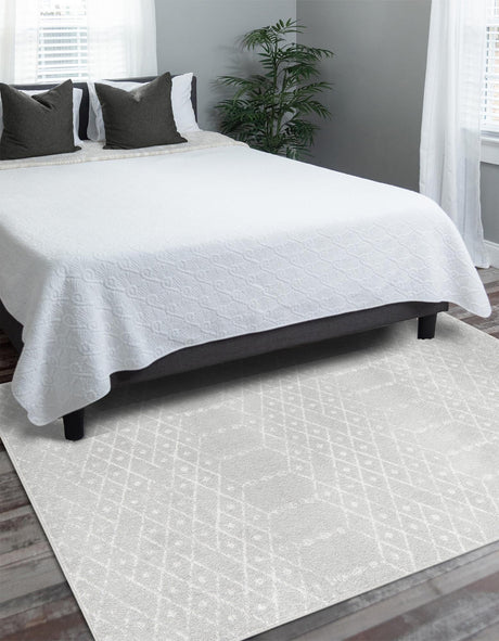 Light Gray 10' x 13' Paxon Trellis Rectangle Area Rug Geometric Durable Stain Resistant Easy Clean Carpet for Modern Interior Home Decor for Sale at Rug Engine