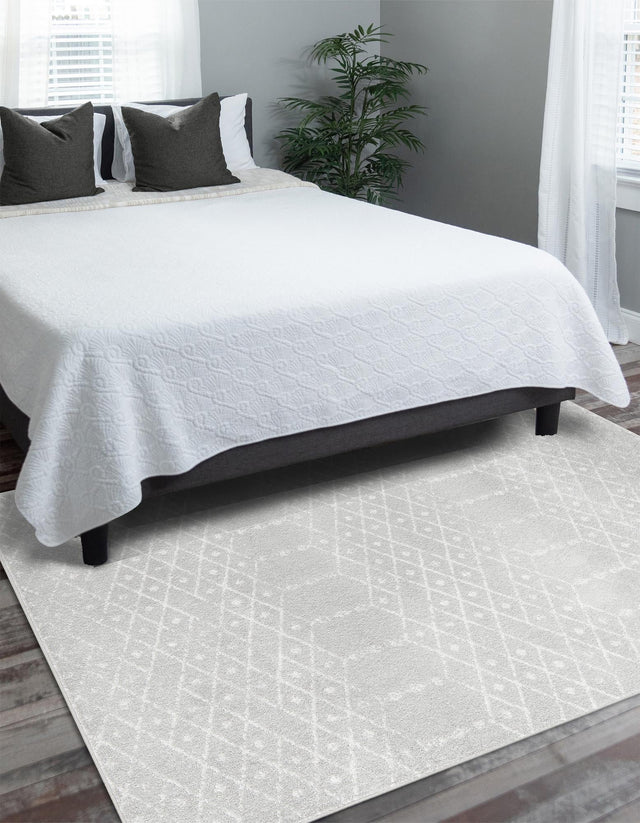 Light Gray 9' x 12' Paxon Trellis Rectangle Rug
