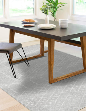 Light Gray 10' x 14' Paxon Trellis Rectangle Area Rug Geometric Durable Stain Resistant Easy Clean Carpet for Modern Interior Home Decor for Sale at Rug Engine