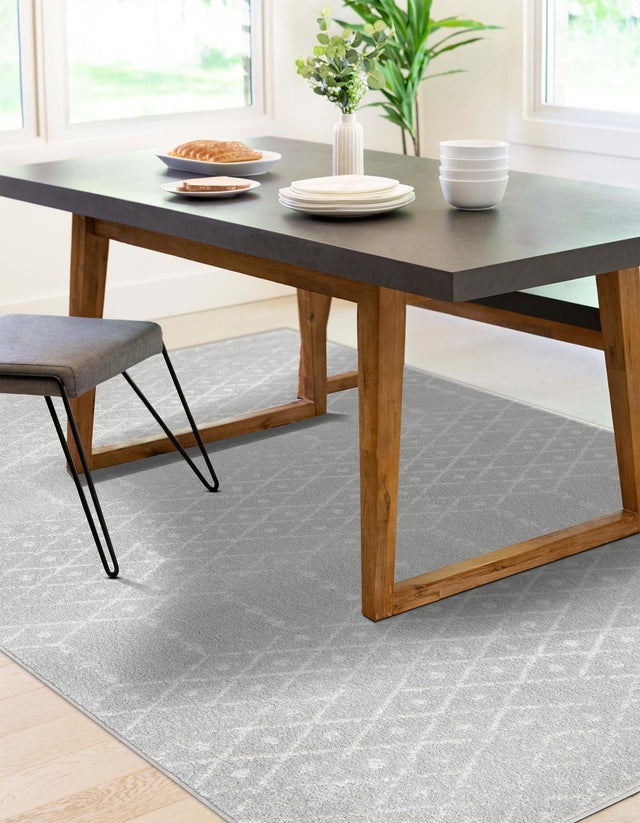 Light Gray 10' x 14' Paxon Trellis Rectangle Area Rug Geometric Durable Stain Resistant Easy Clean Carpet for Modern Interior Home Decor for Sale at Rug Engine