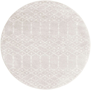 Light Gray 5' 3 x 5' 3 Paxon Trellis Round Area Rug Geometric Durable Stain Resistant Easy Clean Carpet for Modern Interior Home Decor for Sale at Rug Engine