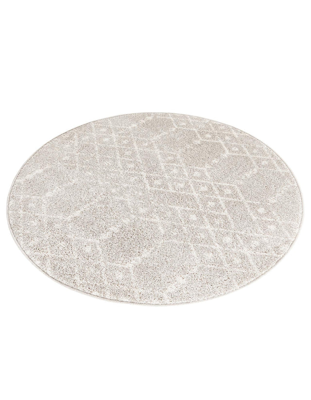 Light Gray 3' x 3' Paxon Trellis Round Area Rug Geometric Durable Stain Resistant Easy Clean Carpet for Modern Interior Home Decor for Sale at Rug Engine
