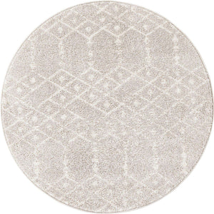 Light Gray 3' x 3' Paxon Trellis Round Area Rug Geometric Durable Stain Resistant Easy Clean Carpet for Modern Interior Home Decor for Sale at Rug Engine