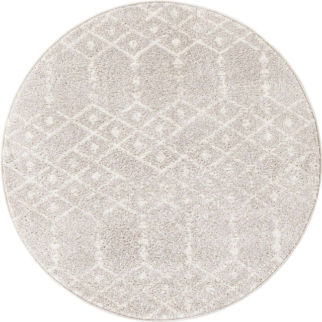 Light Gray 3' x 3' Paxon Trellis Round Area Rug Geometric Durable Stain Resistant Easy Clean Carpet for Modern Interior Home Decor for Sale at Rug Engine