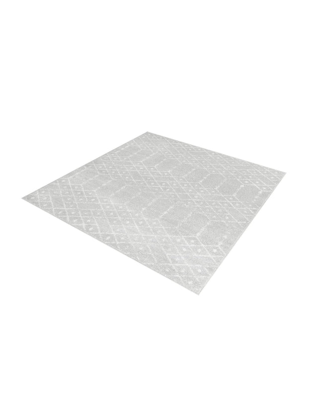 Light Gray 5' 3 x 5' 3 Paxon Trellis Square Area Rug Geometric Durable Stain Resistant Easy Clean Carpet for Modern Interior Home Decor for Sale at Rug Engine