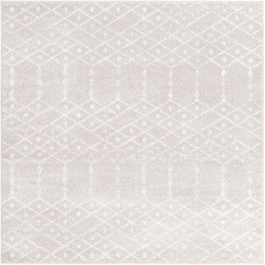 Light Gray 5' 3 x 5' 3 Paxon Trellis Square Area Rug Geometric Durable Stain Resistant Easy Clean Carpet for Modern Interior Home Decor for Sale at Rug Engine