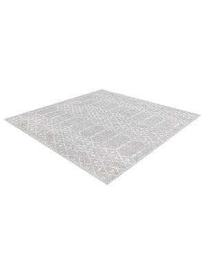 Light Gray 4' x 4' Paxon Trellis Square Area Rug Geometric Durable Stain Resistant Easy Clean Carpet for Modern Interior Home Decor for Sale at Rug Engine
