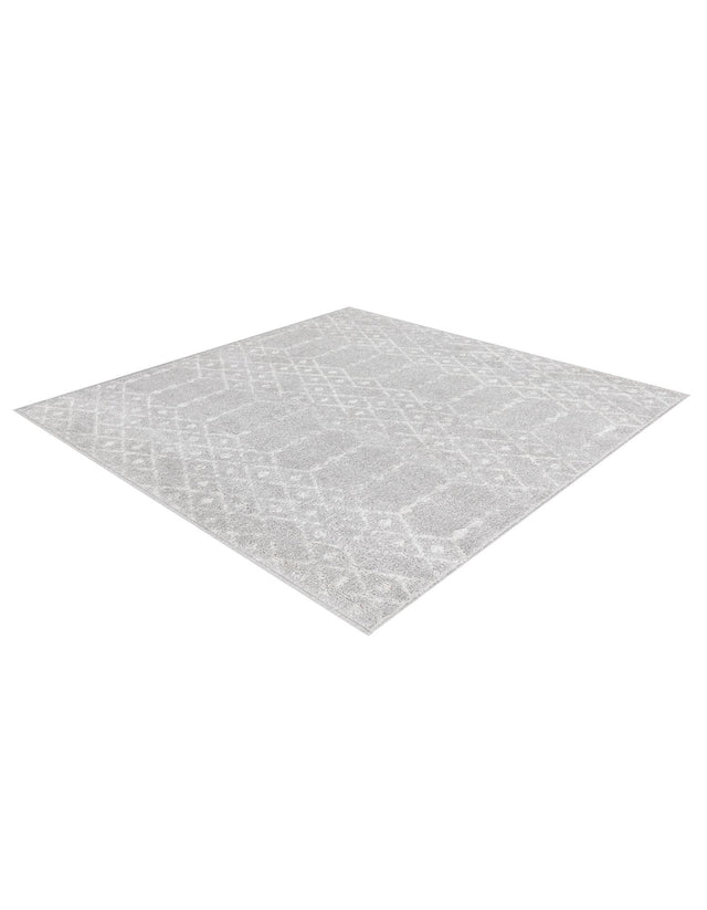 Light Gray 4' x 4' Paxon Trellis Square Area Rug Geometric Durable Stain Resistant Easy Clean Carpet for Modern Interior Home Decor for Sale at Rug Engine