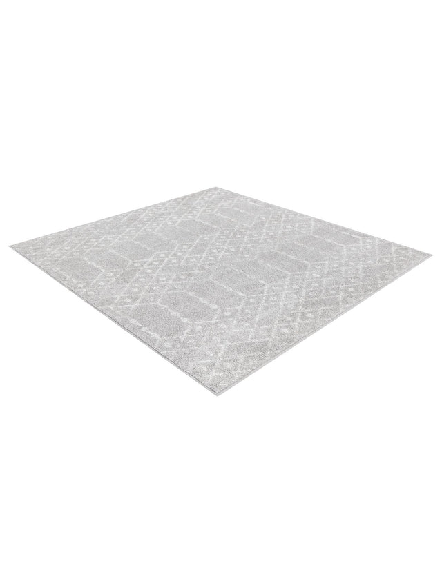 Light Gray 4' x 4' Paxon Trellis Square Area Rug Geometric Durable Stain Resistant Easy Clean Carpet for Modern Interior Home Decor for Sale at Rug Engine