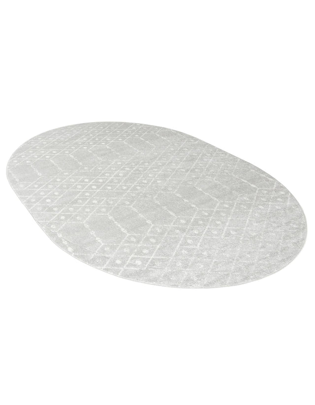 Light Gray 7' 10 x 10' Paxon Trellis Oval Area Rug Geometric Durable Stain Resistant Easy Clean Carpet for Modern Interior Home Decor for Sale at Rug Engine