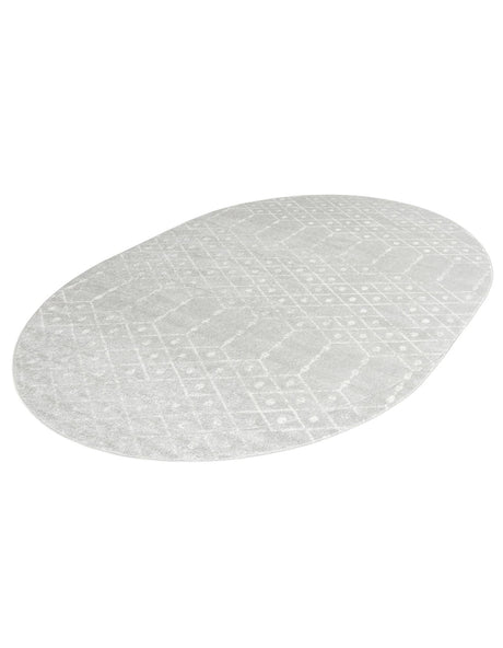 Light Gray 7' 10 x 10' Paxon Trellis Oval Area Rug Geometric Durable Stain Resistant Easy Clean Carpet for Modern Interior Home Decor for Sale at Rug Engine