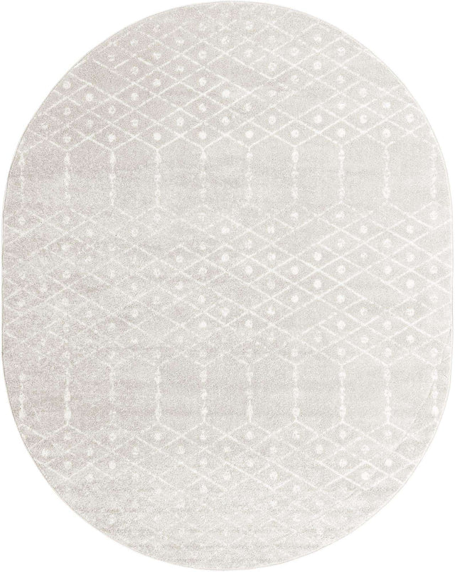 Light Gray 7' 10 x 10' Paxon Trellis Oval Area Rug Geometric Durable Stain Resistant Easy Clean Carpet for Modern Interior Home Decor for Sale at Rug Engine