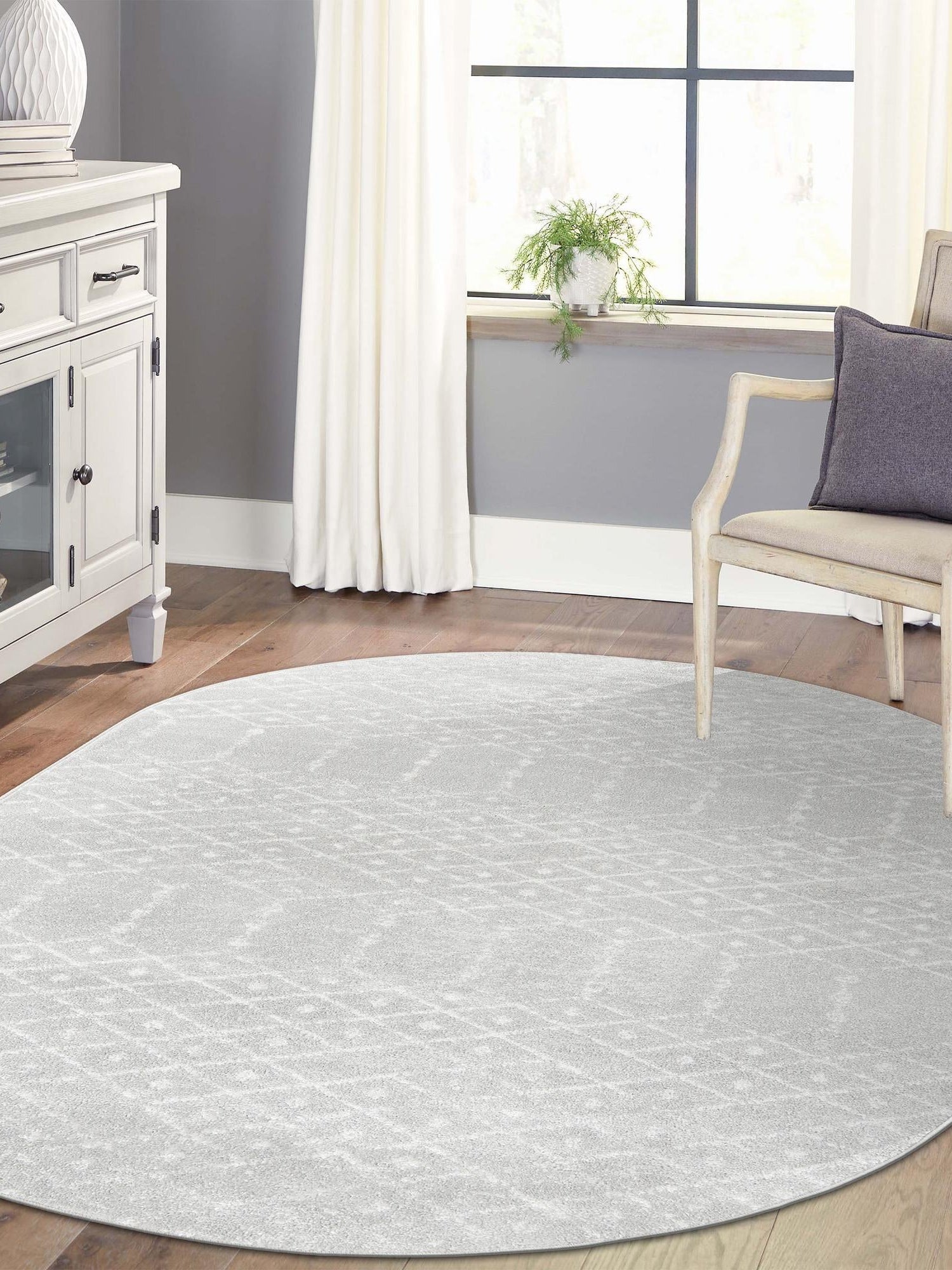 Light Gray 7' 10 x 10' Paxon Trellis Oval Area Rug Geometric Durable Stain Resistant Easy Clean Carpet for Modern Interior Home Decor for Sale at Rug Engine