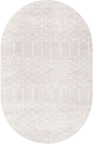Light Gray 5' 3 x 8' Paxon Trellis Oval Area Rug Geometric Durable Stain Resistant Easy Clean Carpet for Modern Interior Home Decor for Sale at Rug Engine