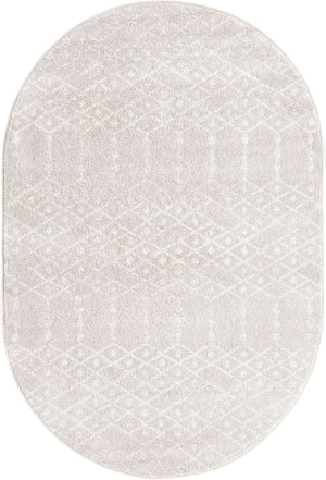 Light Gray 4' x 6' Paxon Trellis Oval Area Rug Geometric Durable Stain Resistant Easy Clean Carpet for Modern Interior Home Decor for Sale at Rug Engine