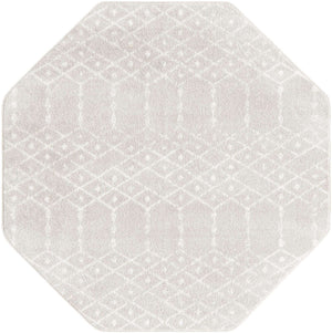 Light Gray 5' 3 x 5' 3 Paxon Trellis Octagon Area Rug Geometric Durable Stain Resistant Easy Clean Carpet for Modern Interior Home Decor for Sale at Rug Engine
