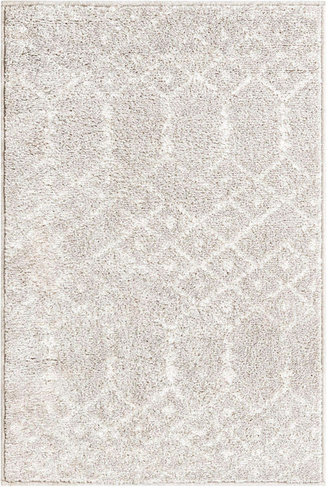 Light Gray 2' x 3' Paxon Trellis Rectangle Area Rug Geometric Durable Stain Resistant Easy Clean Carpet for Modern Interior Home Decor for Sale at Rug Engine