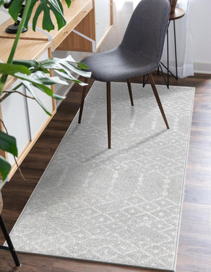Light Gray 2' x 6' Paxon Trellis Runner Area Rug Geometric Durable Stain Resistant Easy Clean Carpet for Modern Interior Home Decor for Sale at Rug Engine