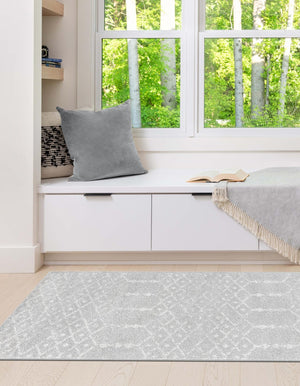 Light Gray 2' x 8' Paxon Trellis Runner Area Rug Geometric Durable Stain Resistant Easy Clean Carpet for Modern Interior Home Decor for Sale at Rug Engine