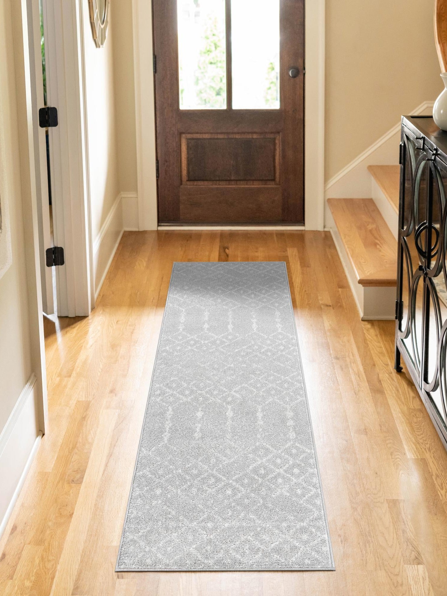Light Gray 2' 11 x 16' Paxon Trellis Runner Area Rug Geometric Durable Stain Resistant Easy Clean Carpet for Modern Interior Home Decor for Sale at Rug Engine