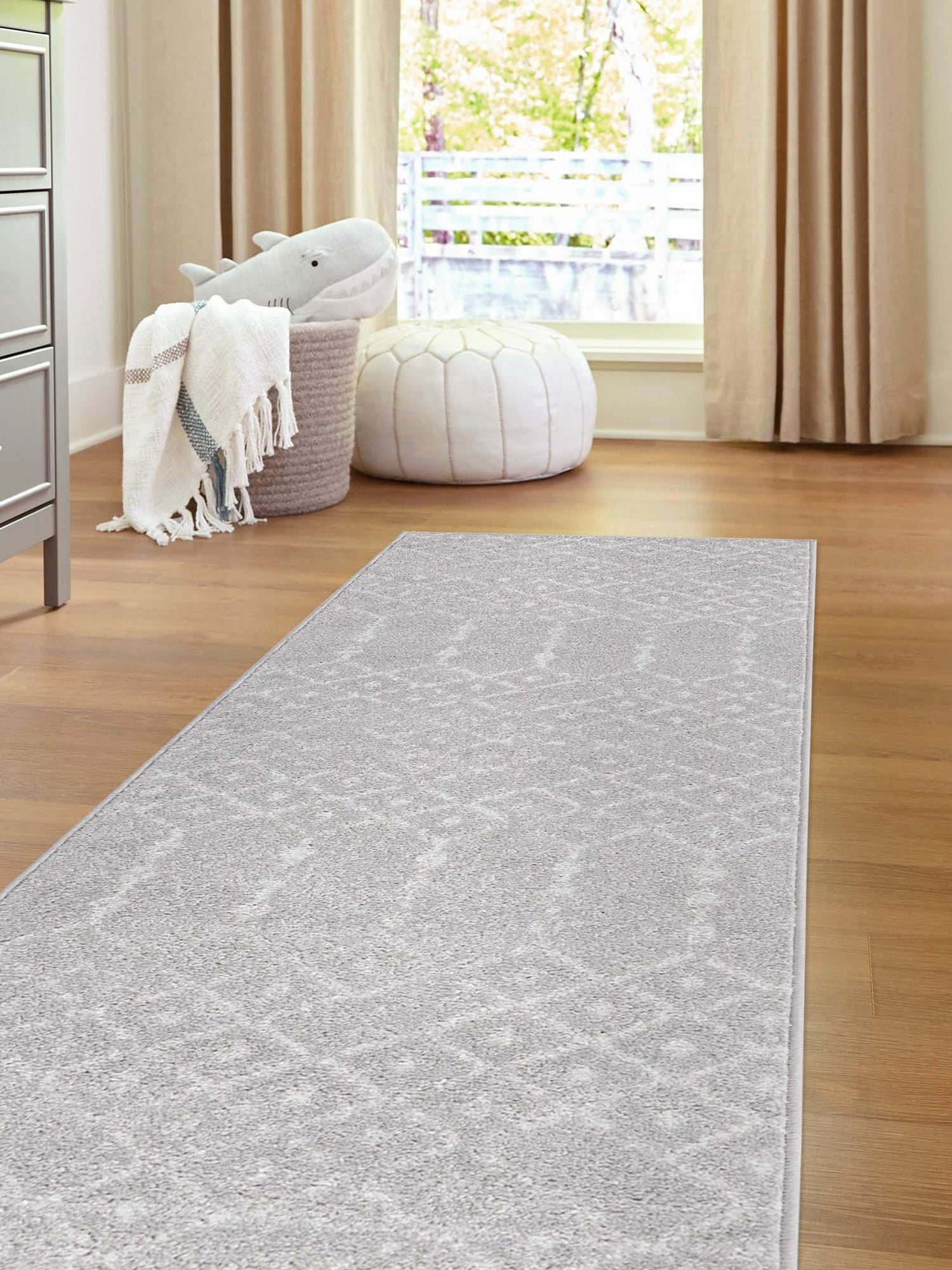 Light Gray 2' x 6' Paxon Trellis Runner Area Rug Geometric Durable Stain Resistant Easy Clean Carpet for Modern Interior Home Decor for Sale at Rug Engine