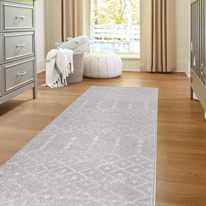 Light Gray 2' 11 x 16' Paxon Trellis Runner Area Rug Geometric Durable Stain Resistant Easy Clean Carpet for Modern Interior Home Decor for Sale at Rug Engine