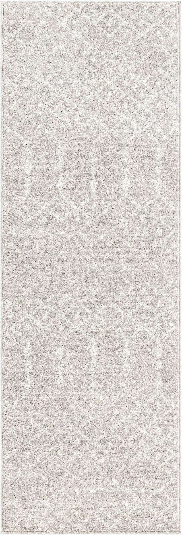 Light Gray 2' x 6' Paxon Trellis Runner Area Rug Geometric Durable Stain Resistant Easy Clean Carpet for Modern Interior Home Decor for Sale at Rug Engine