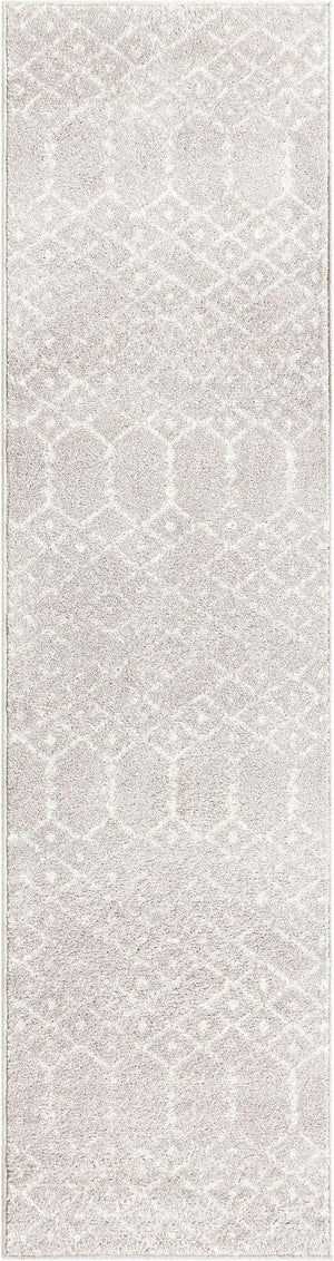 Light Gray 2' x 8' Paxon Trellis Runner Area Rug Geometric Durable Stain Resistant Easy Clean Carpet for Modern Interior Home Decor for Sale at Rug Engine