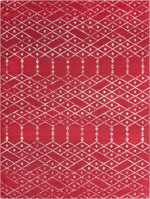 Raspberry Pink 9' x 12' Paxon Trellis Rectangle Area Rug Geometric Durable Stain Resistant Easy Clean Carpet for Modern Interior Home Decor for Sale at Rug Engine