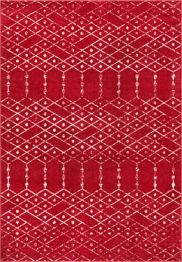 Raspberry Pink 7' x 10' Paxon Trellis Rectangle Area Rug Geometric Durable Stain Resistant Easy Clean Carpet for Modern Interior Home Decor for Sale at Rug Engine