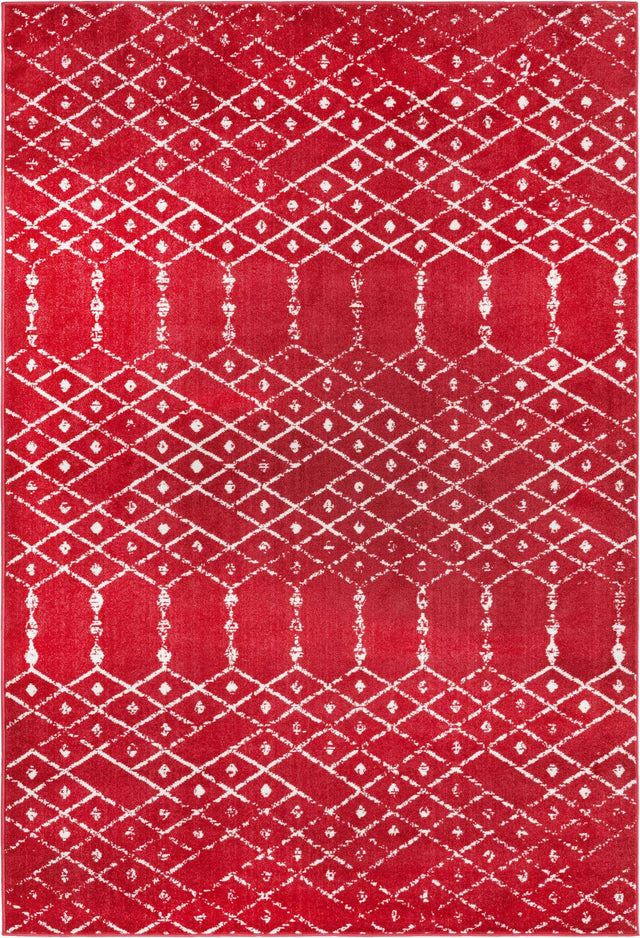 Raspberry Pink 6' x 9' Paxon Trellis Rectangle Area Rug Geometric Durable Stain Resistant Easy Clean Carpet for Modern Interior Home Decor for Sale at Rug Engine