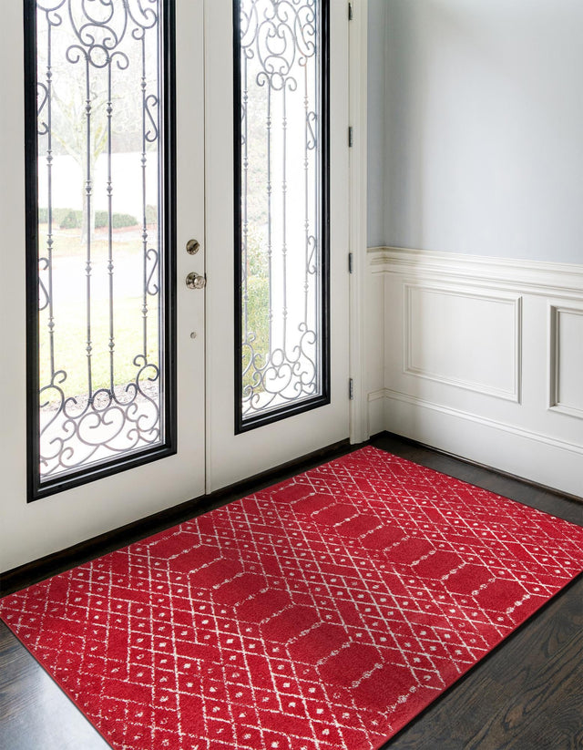 Raspberry Pink 7' 10 x 10' Paxon Trellis Rectangle Area Rug Geometric Durable Stain Resistant Easy Clean Carpet for Modern Interior Home Decor for Sale at Rug Engine