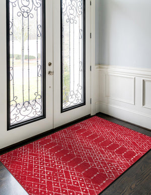 Raspberry Pink 10' x 13' Paxon Trellis Rectangle Area Rug Geometric Durable Stain Resistant Easy Clean Carpet for Modern Interior Home Decor for Sale at Rug Engine