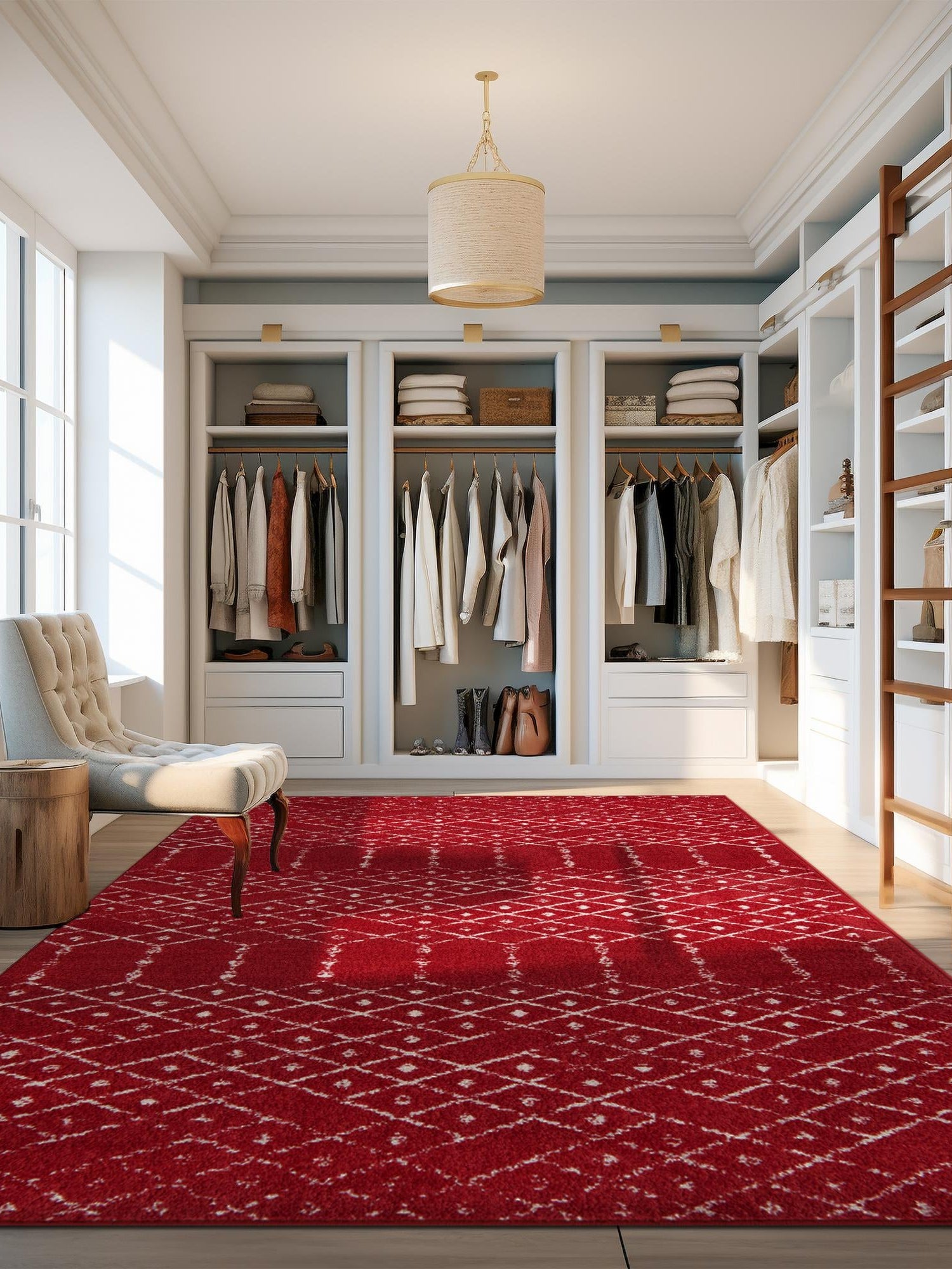 Raspberry Pink 6' x 9' Paxon Trellis Rectangle Area Rug Geometric Durable Stain Resistant Easy Clean Carpet for Modern Interior Home Decor for Sale at Rug Engine