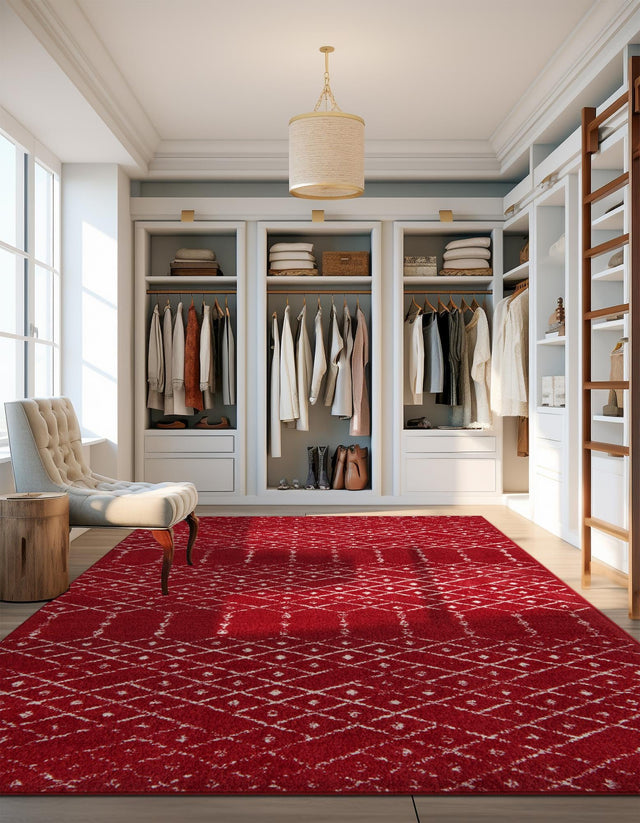 Raspberry Pink 3' 3 x 5' 3 Paxon Trellis Rectangle Area Rug Geometric Durable Stain Resistant Easy Clean Carpet for Modern Interior Home Decor for Sale at Rug Engine