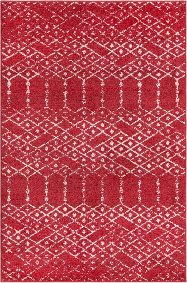 Raspberry Pink 4' x 6' Paxon Trellis Rectangle Area Rug Geometric Durable Stain Resistant Easy Clean Carpet for Modern Interior Home Decor for Sale at Rug Engine