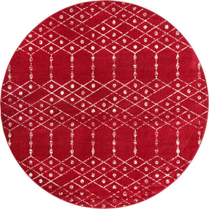 Raspberry Pink 7' 10 x 7' 10 Paxon Trellis Round Area Rug Geometric Durable Stain Resistant Easy Clean Carpet for Modern Interior Home Decor for Sale at Rug Engine