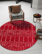 Raspberry Pink 5' 3 x 5' 3 Paxon Trellis Round Area Rug Geometric Durable Stain Resistant Easy Clean Carpet for Modern Interior Home Decor for Sale at Rug Engine