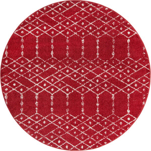 Raspberry Pink 5' 3 x 5' 3 Paxon Trellis Round Area Rug Geometric Durable Stain Resistant Easy Clean Carpet for Modern Interior Home Decor for Sale at Rug Engine