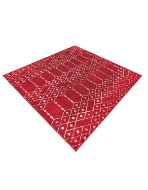 Raspberry Pink 7' 10 x 7' 10 Paxon Trellis Square Area Rug Geometric Durable Stain Resistant Easy Clean Carpet for Modern Interior Home Decor for Sale at Rug Engine