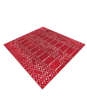 Raspberry Pink 7' 10 x 7' 10 Paxon Trellis Square Area Rug Geometric Durable Stain Resistant Easy Clean Carpet for Modern Interior Home Decor for Sale at Rug Engine