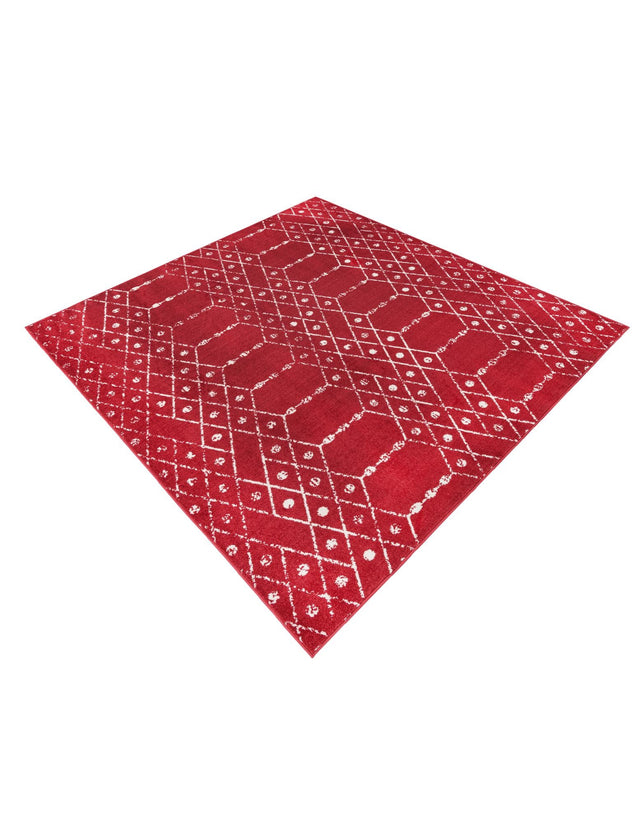 Raspberry Pink 7' 10 x 7' 10 Paxon Trellis Square Area Rug Geometric Durable Stain Resistant Easy Clean Carpet for Modern Interior Home Decor for Sale at Rug Engine