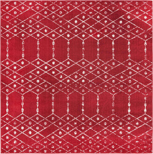 Raspberry Pink 7' 10 x 7' 10 Paxon Trellis Square Area Rug Geometric Durable Stain Resistant Easy Clean Carpet for Modern Interior Home Decor for Sale at Rug Engine