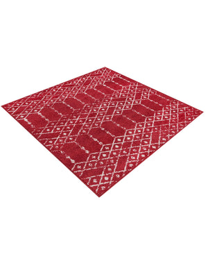 Raspberry Pink 4' x 4' Paxon Trellis Square Area Rug Geometric Durable Stain Resistant Easy Clean Carpet for Modern Interior Home Decor for Sale at Rug Engine