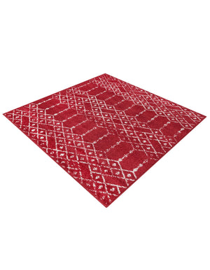 Raspberry Pink 4' x 4' Paxon Trellis Square Area Rug Geometric Durable Stain Resistant Easy Clean Carpet for Modern Interior Home Decor for Sale at Rug Engine