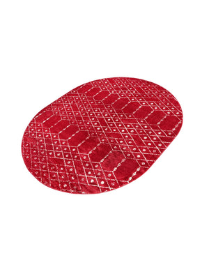 Raspberry Pink 7' 10 x 10' Paxon Trellis Oval Area Rug Geometric Durable Stain Resistant Easy Clean Carpet for Modern Interior Home Decor for Sale at Rug Engine