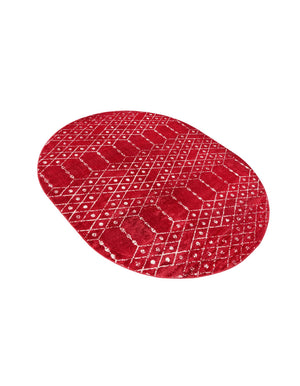 Raspberry Pink 7' 10 x 10' Paxon Trellis Oval Area Rug Geometric Durable Stain Resistant Easy Clean Carpet for Modern Interior Home Decor for Sale at Rug Engine