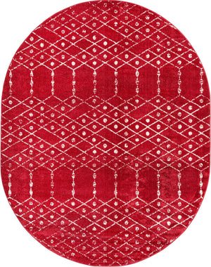 Raspberry Pink 7' 10 x 10' Paxon Trellis Oval Area Rug Geometric Durable Stain Resistant Easy Clean Carpet for Modern Interior Home Decor for Sale at Rug Engine